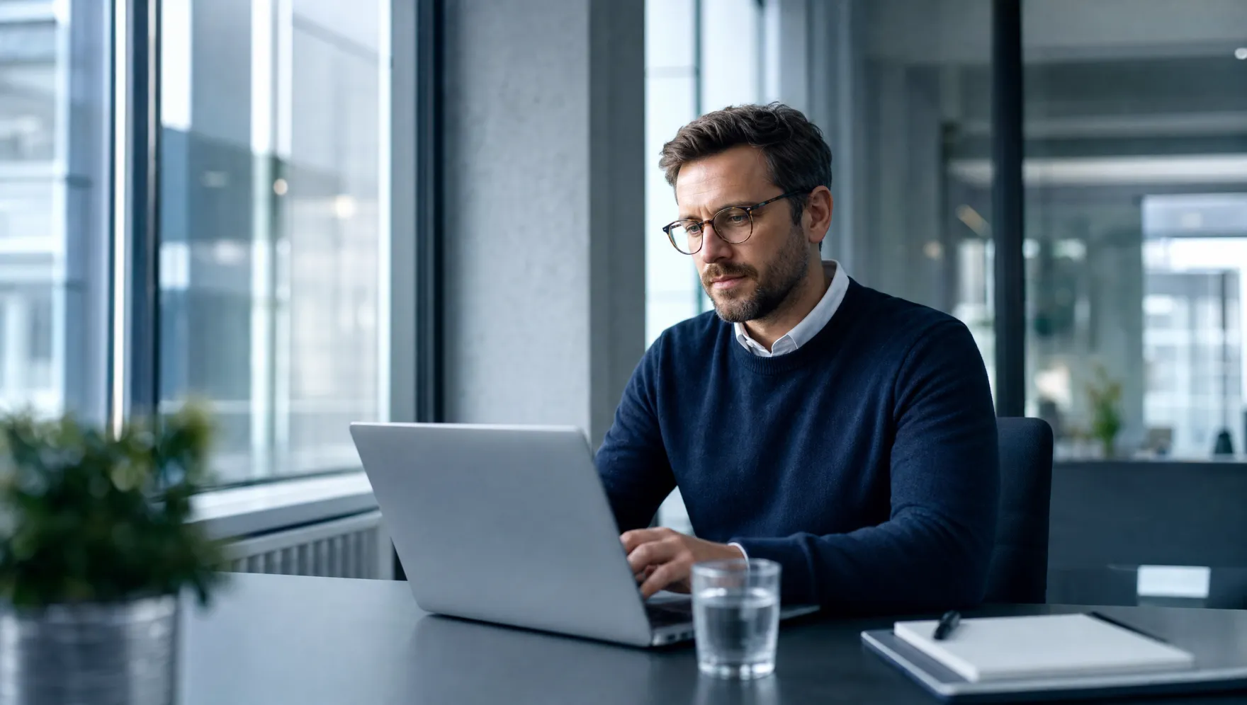 Konzentrierte Zusammenarbeit an IT-Systemen im Büro